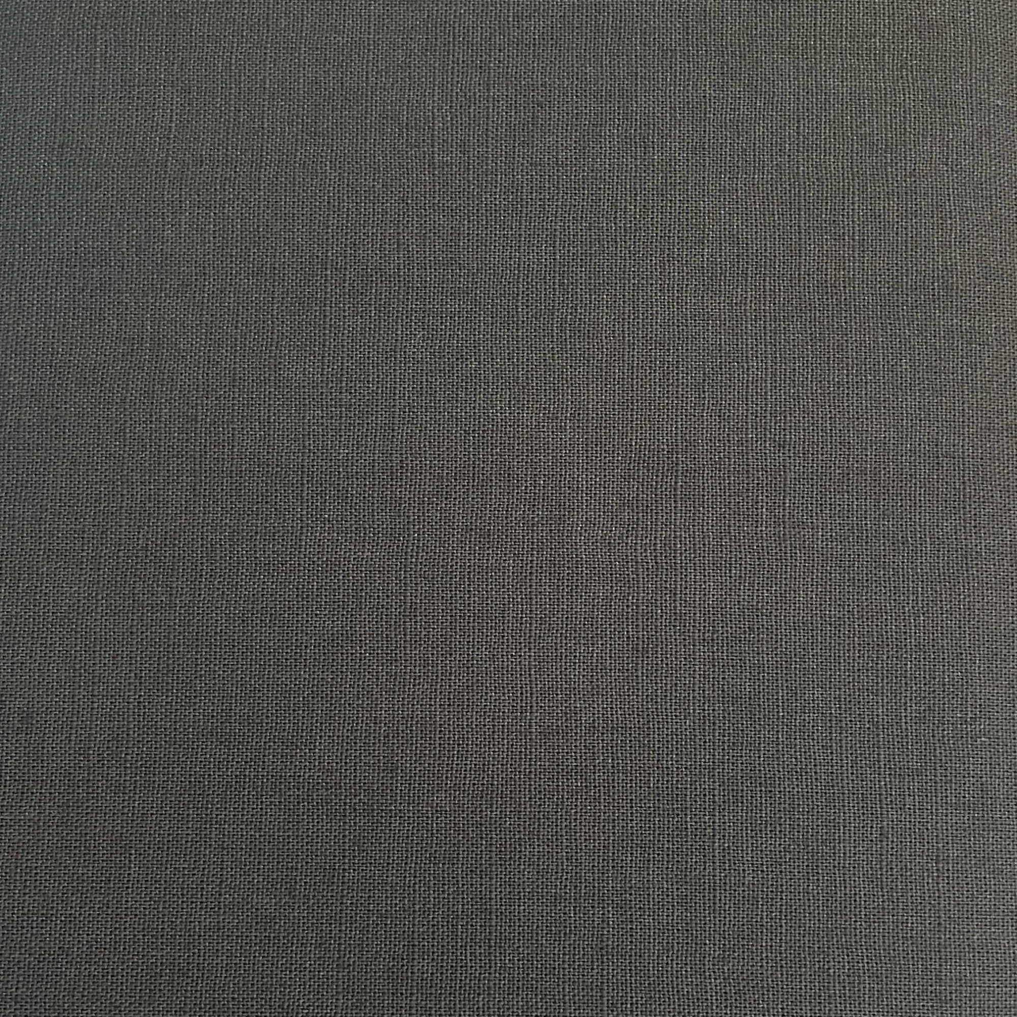 Dark Brown Grey Cotton Linen Blend Fabric - $30 Per Metre