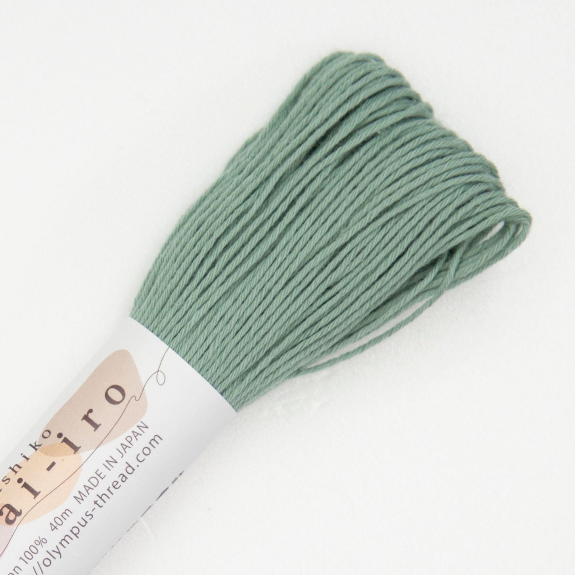 Olympus Sashiko Thread 40m Awai-iro A8 Green Tea