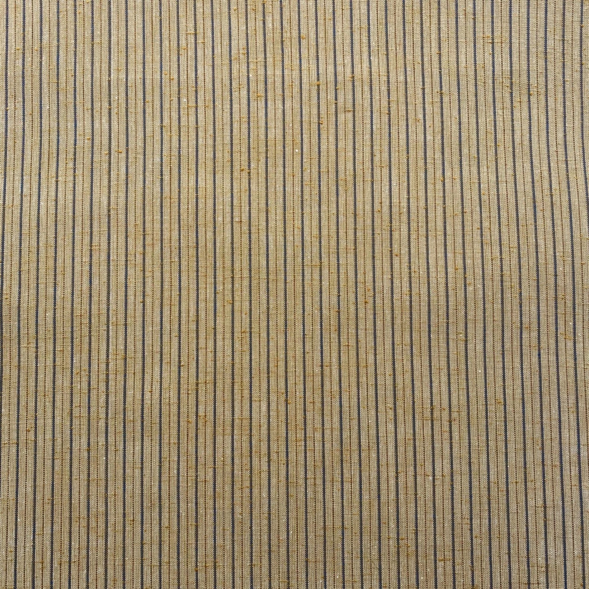 Nukumori Shima Tsumugi Latte Striped Fabric $18 Per Meter