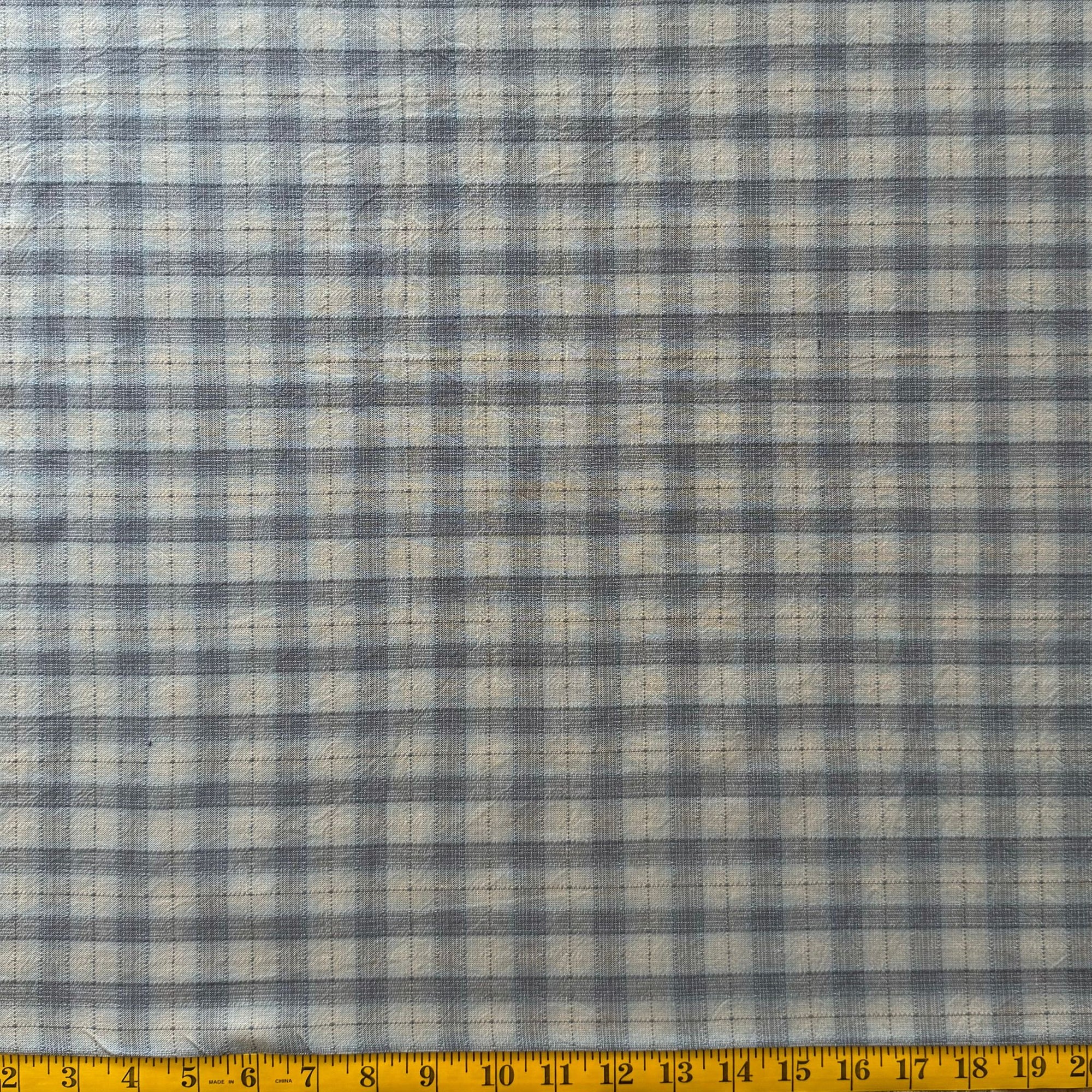 1/2M Pre-Cut - Blue/Cream Check