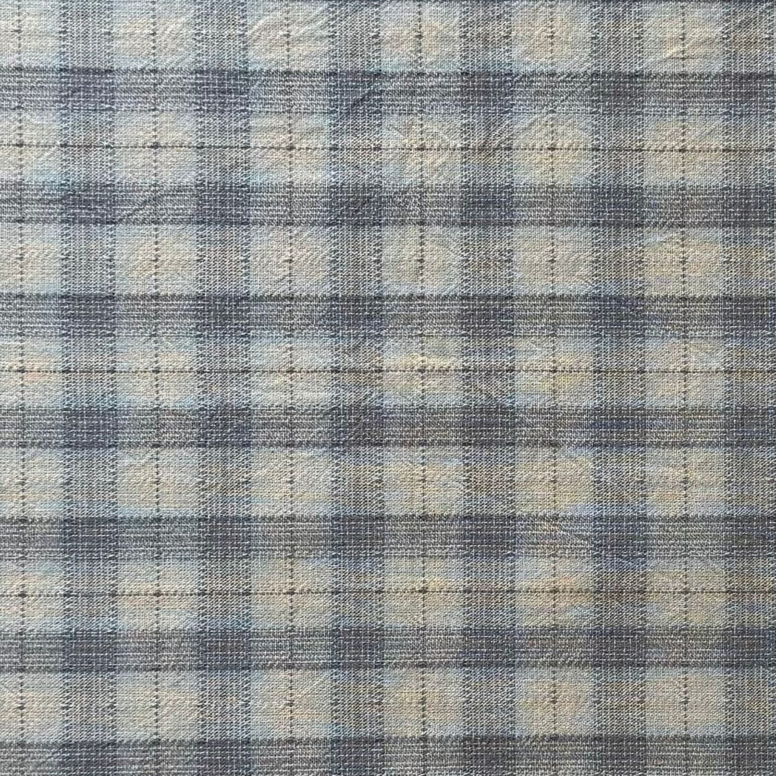 1/2M Pre-Cut - Blue/Cream Check