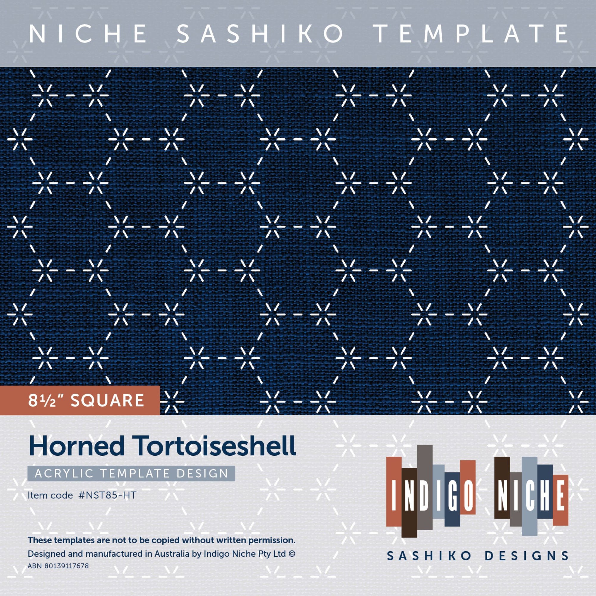 Horned Tortoiseshell - 8.5" Niche Sashiko Template