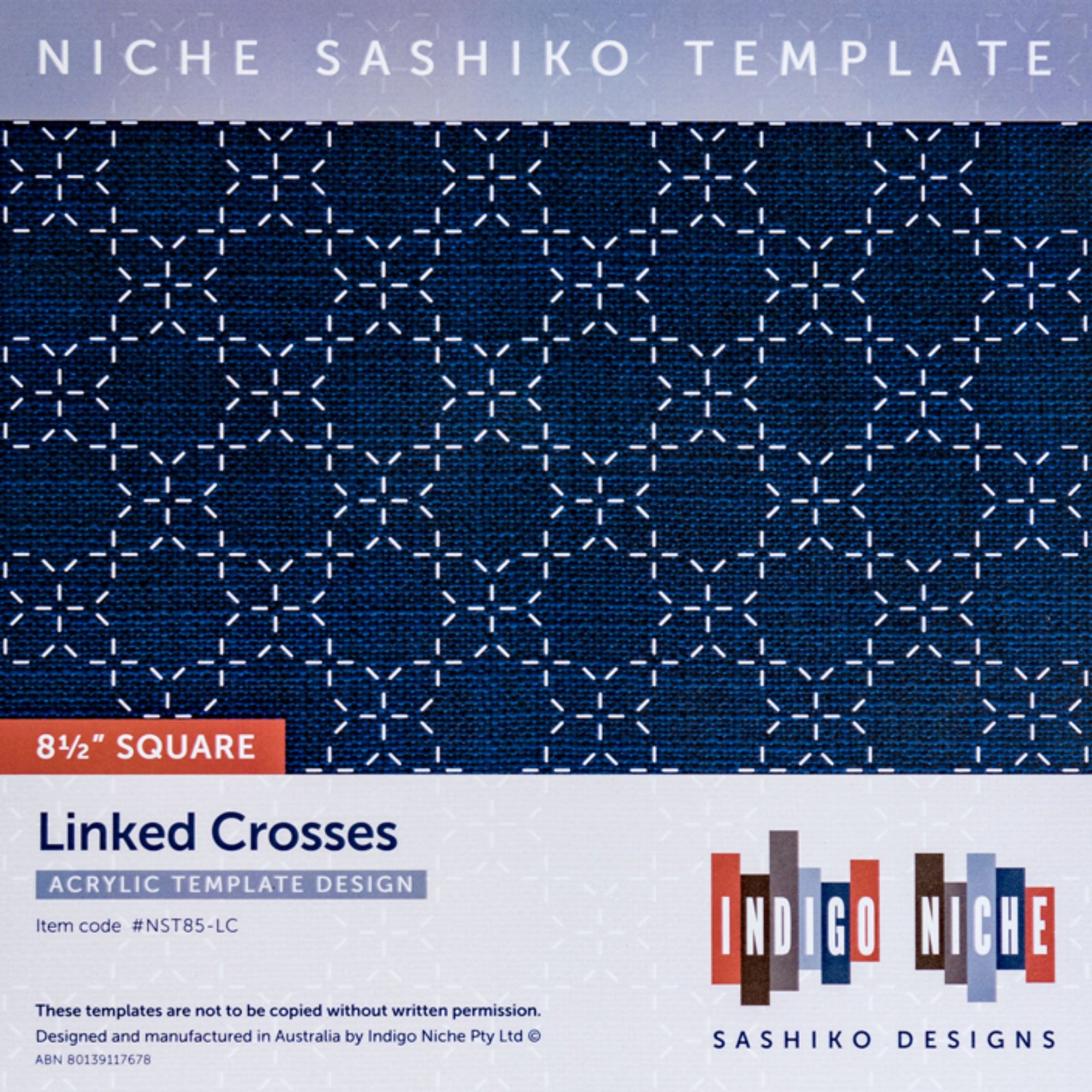 Linked Crosses - 8.5" Niche Sashiko Template