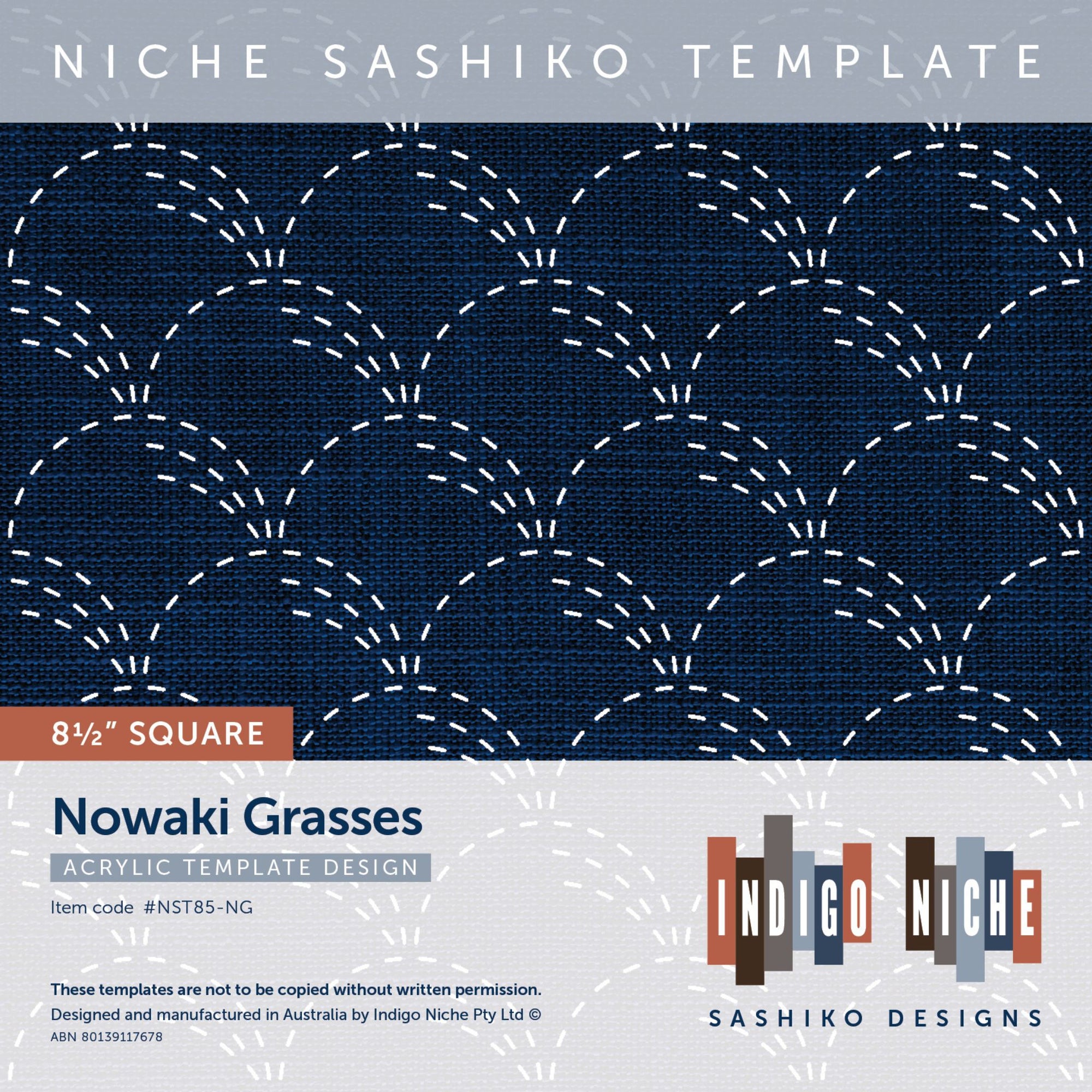 Nowaki Grasses - 8.5" Niche Sashiko Template