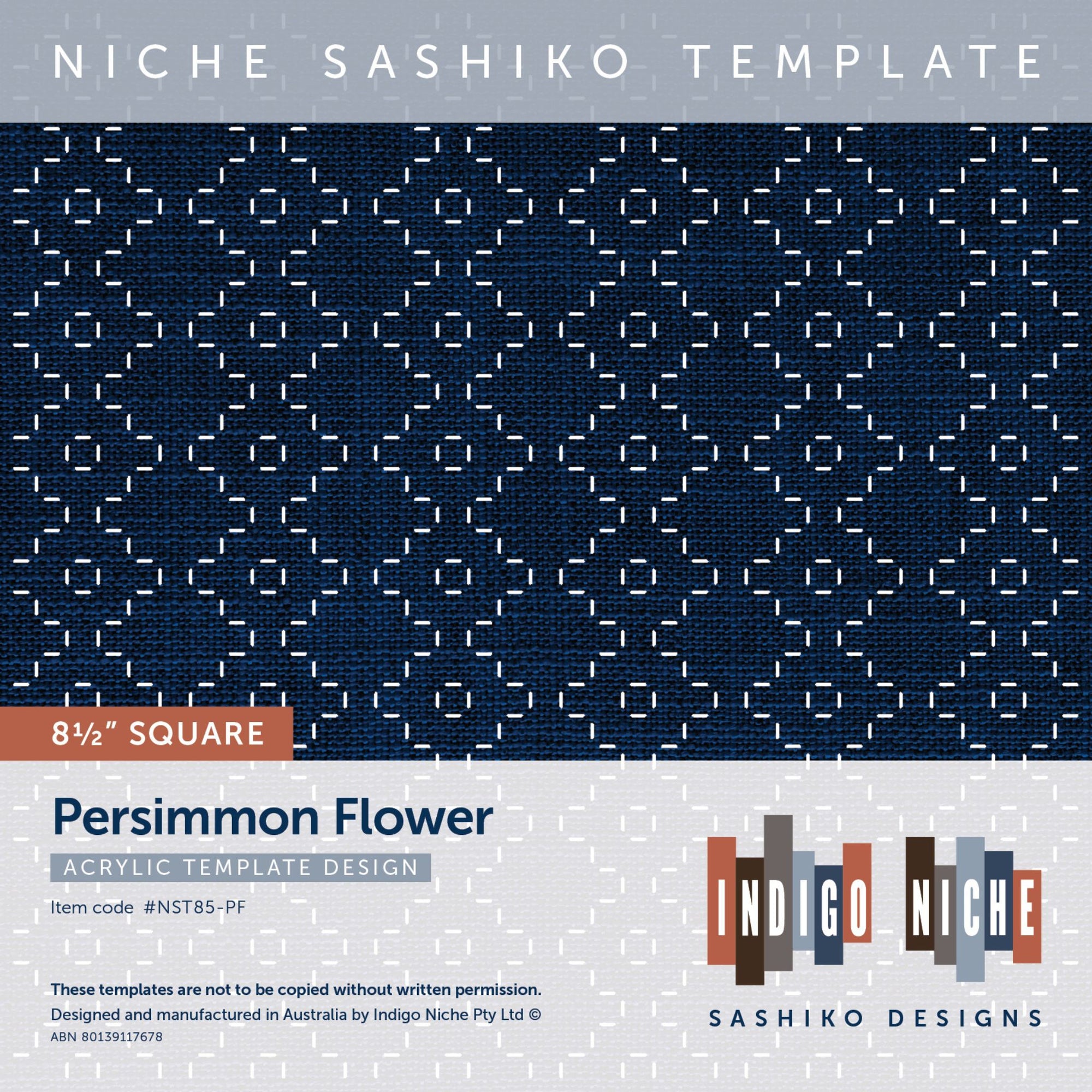 Persimmon Flower - 8.5" Niche Sashiko Template