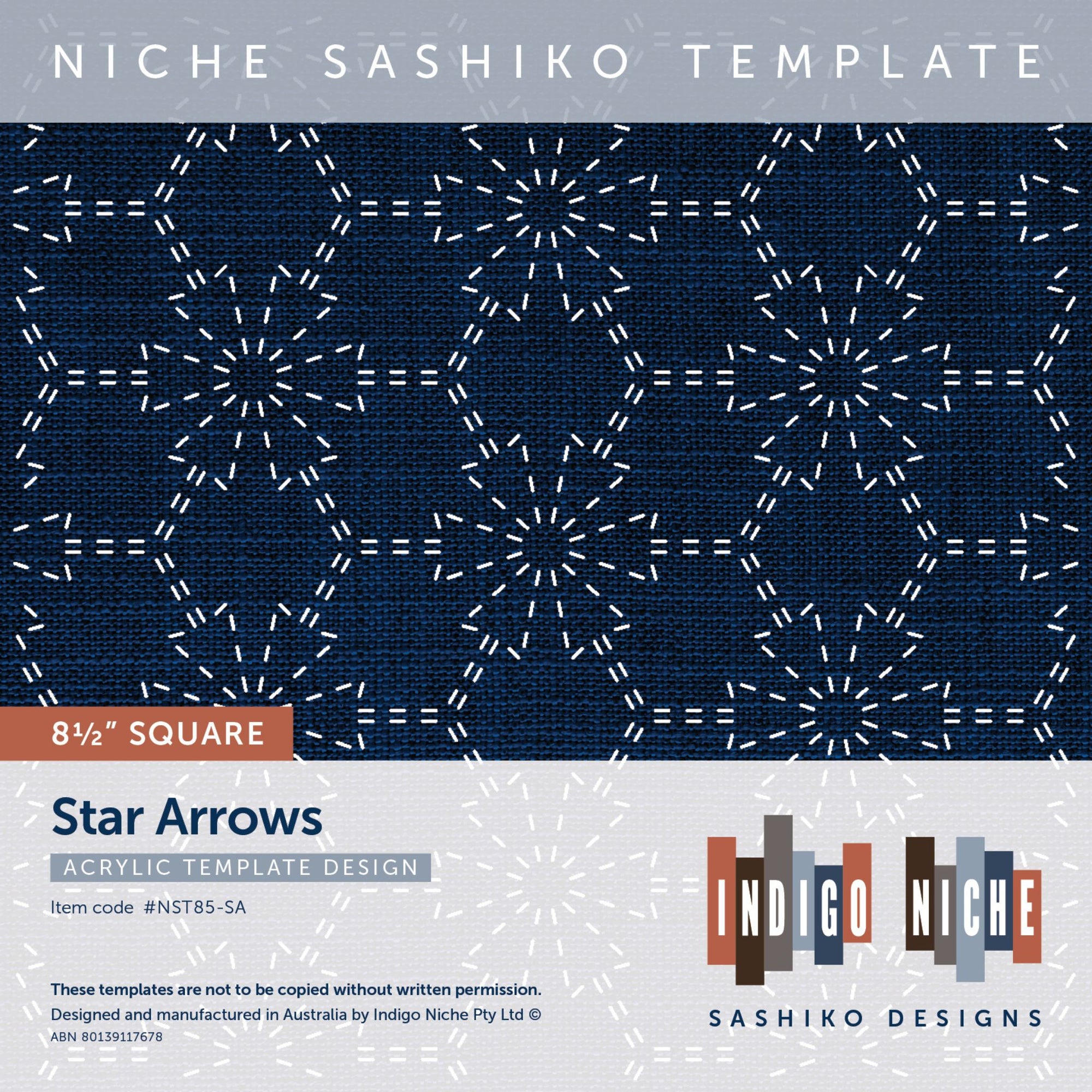 Star Arrows - 8.5" Niche Sashiko Template