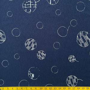 Indigo Ball and Chain Fabric - 1M Pre-Cut