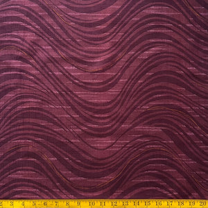 Maroon Wave Fabric - 1M Pre-Cut