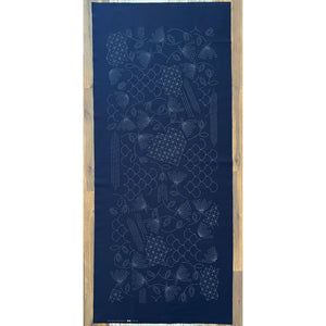 Shell Pre-Printed Sashiko Panel Indigo