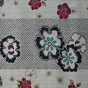 Flowers & Spots - Dobby Weave Fabric - $36 Per Metre