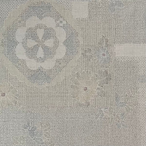 Mosaic Florals Grey- Dobby Weave Fabric - $32 Per Metre