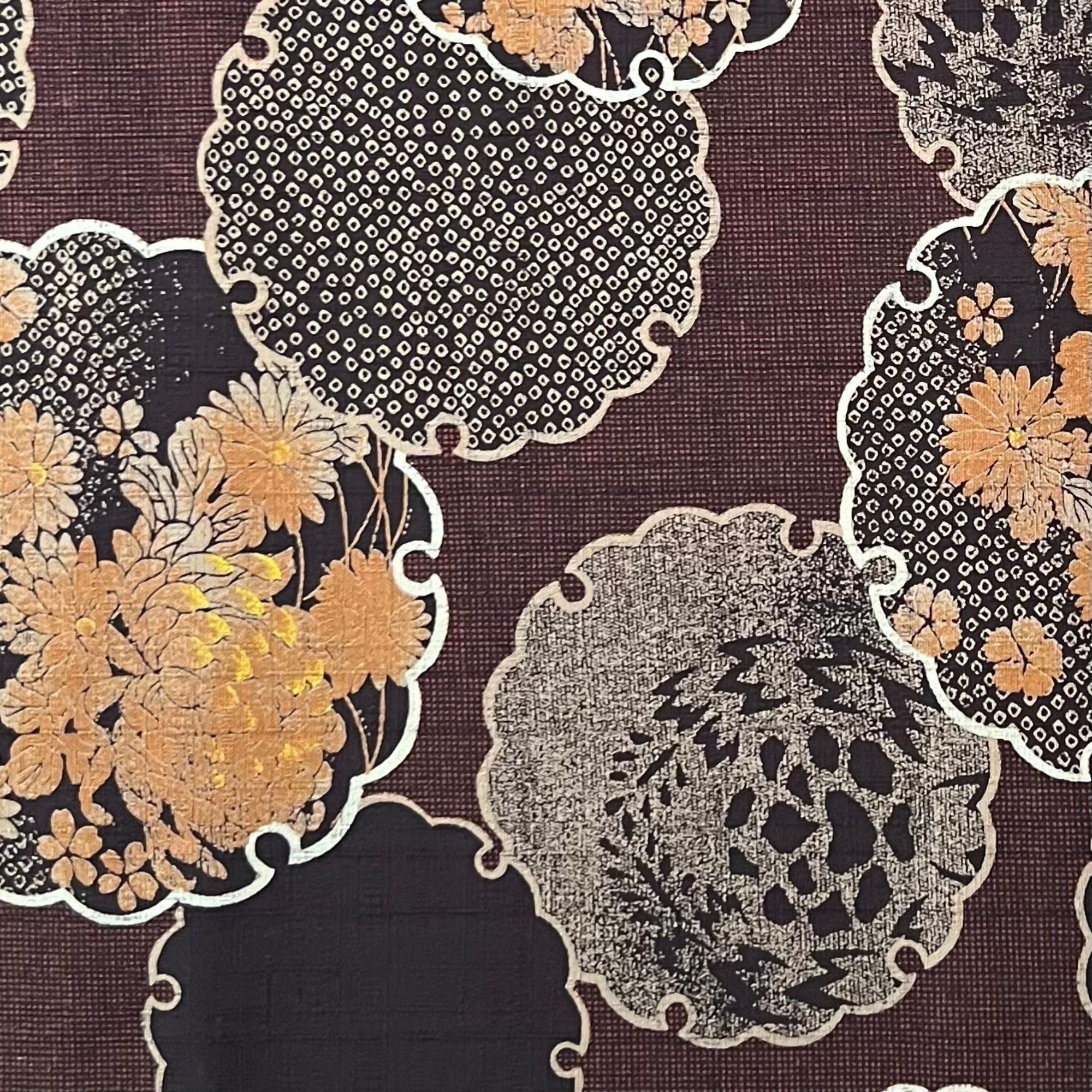 Floral Chocolate - Dobby Weave Fabric - $36 Per Metre