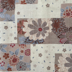 Blossom Blocks Cream - Dobby Weave Fabric - $42 Per Metre