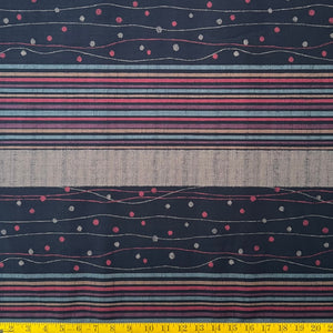 Circus Path Black - Dobby Weave Fabric - $36 Per Metre