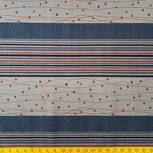 Circus Path Blue - Dobby Weave Fabric - $36 Per Metre