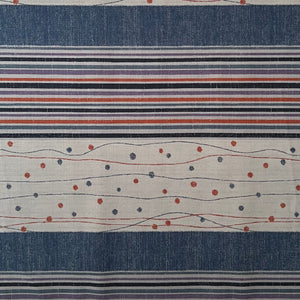 Circus Path Blue - Dobby Weave Fabric - $36 Per Metre