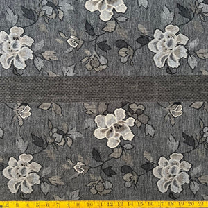 Grey Floral - Double Woven Fabric - $42 Per Metre