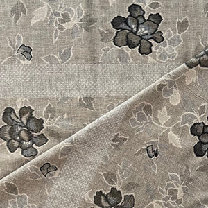 Grey Floral - Double Woven Fabric - $42 Per Metre