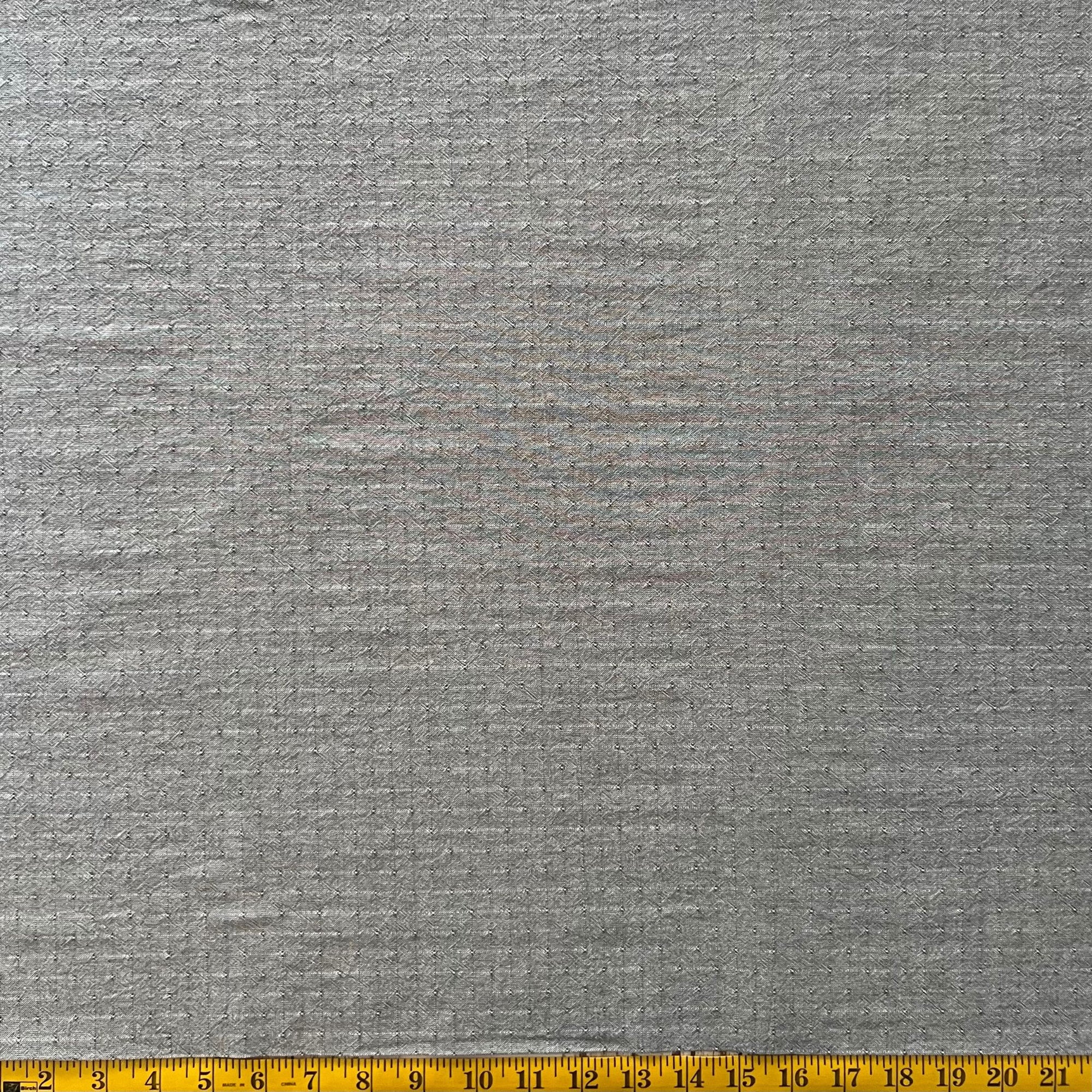 Subtle Spots Grey - Yarn-Dyed Fabric - $44 Per Metre