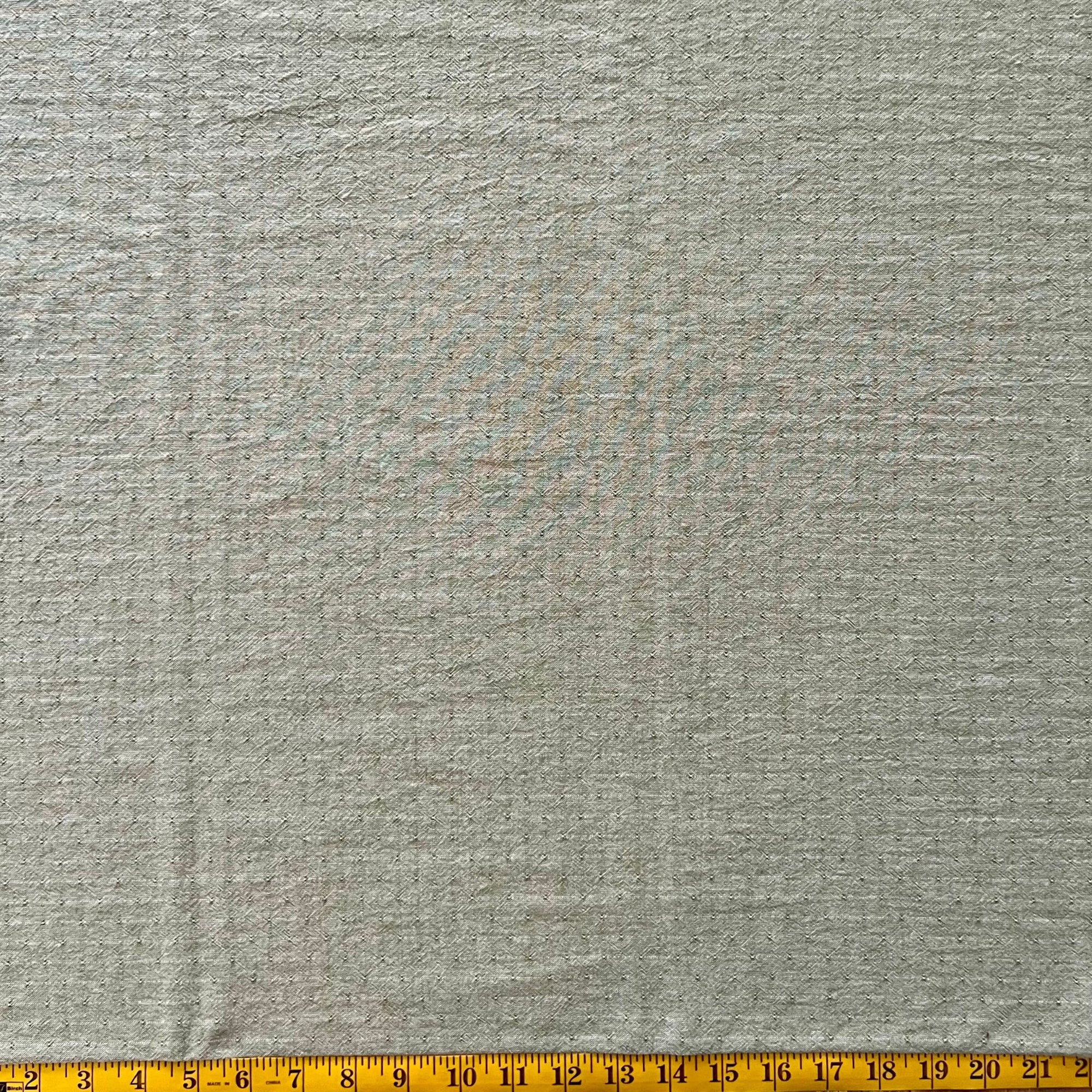 Subtle Spots Light Green - Yarn-Dyed Fabric - $44 Per Metre