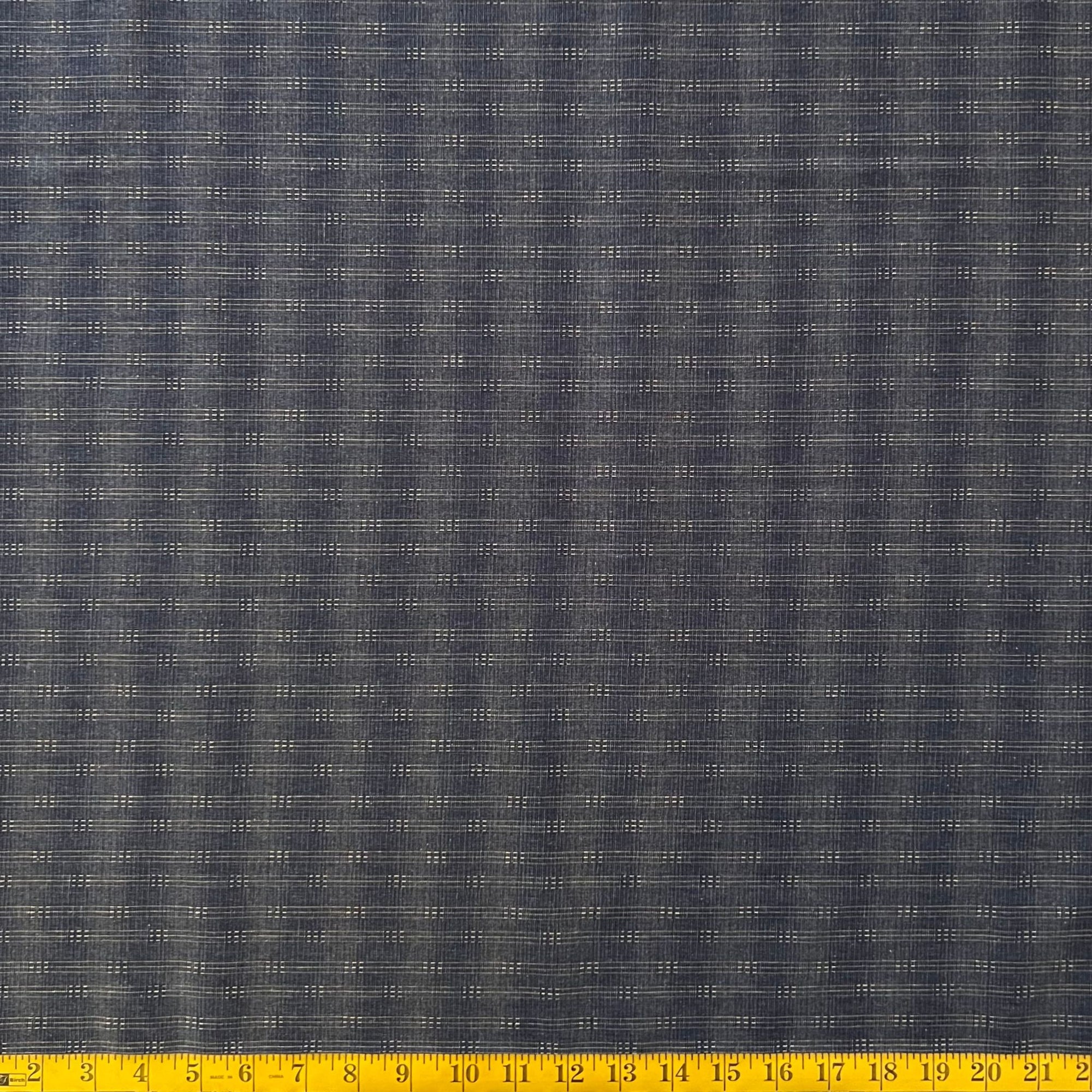 Indigo Lines - Yarn-Dyed Fabric - $32 Per Metre