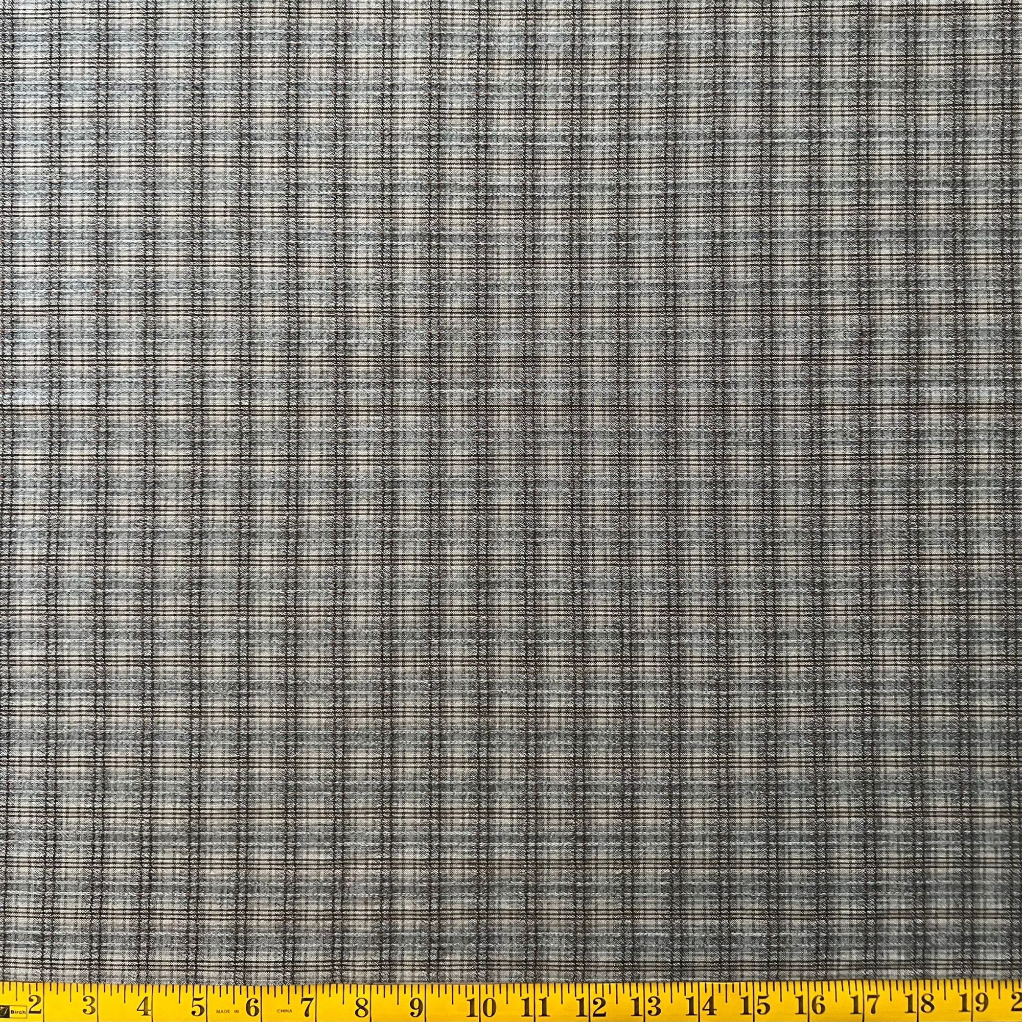 Blue Textured Check - Yarn-Dyed Fabric - $38 Per Metre