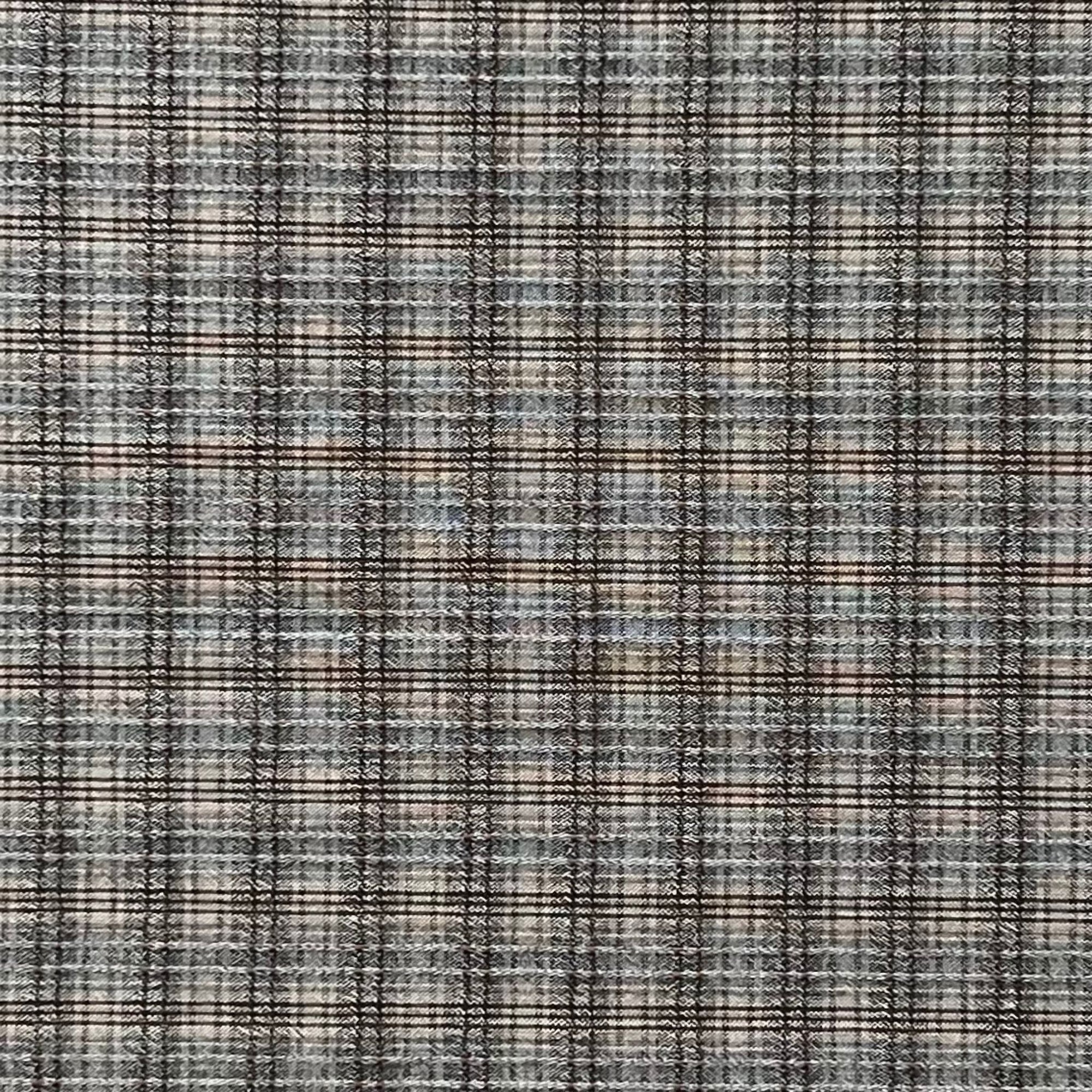 Blue Textured Check - Yarn-Dyed Fabric - $38 Per Metre