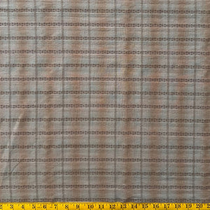 Brown & Grey Rectangle Check - Yarn-Dyed Fabric - $32 Per Metre