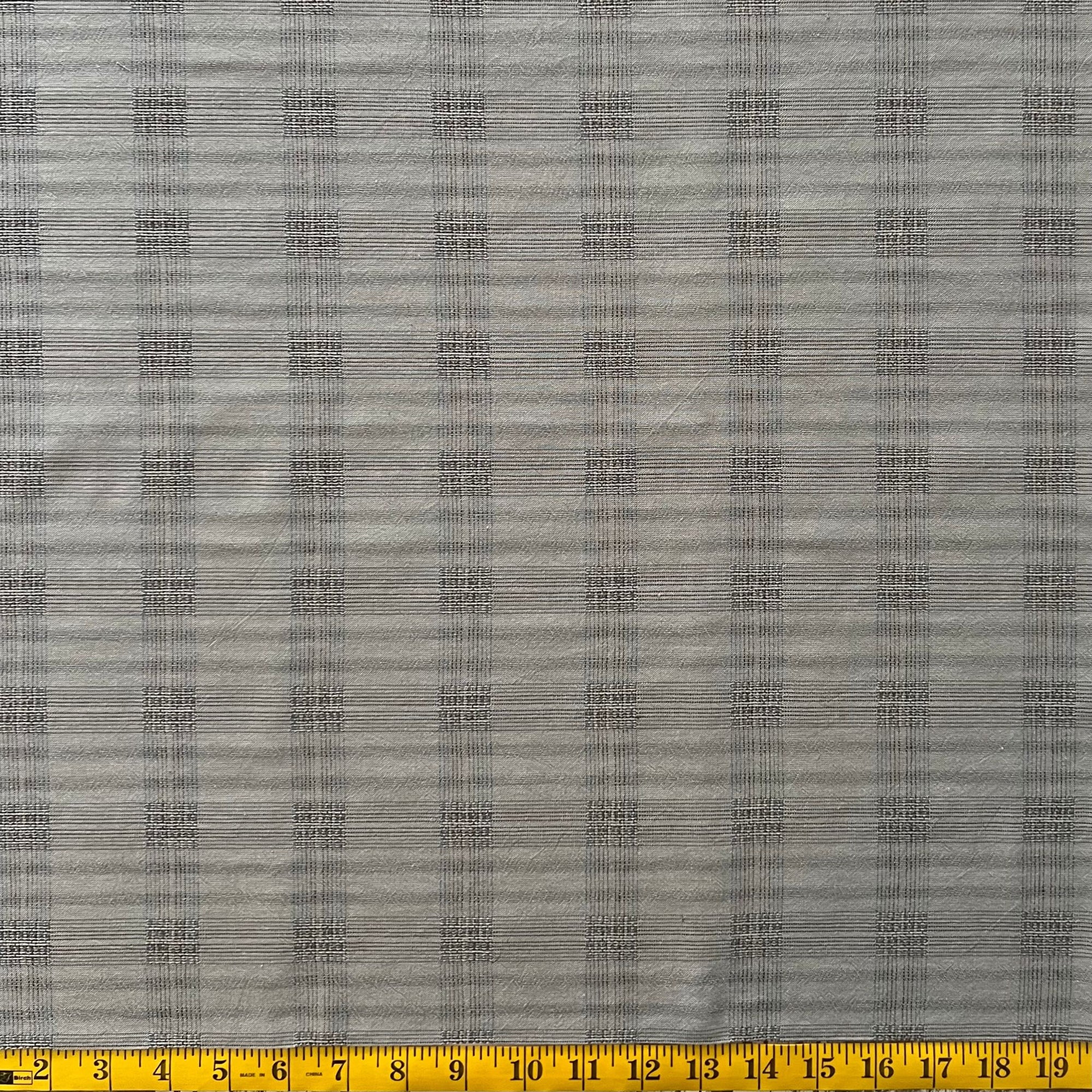 Grey Check - Yarn-Dyed Fabric - $42 Per Metre