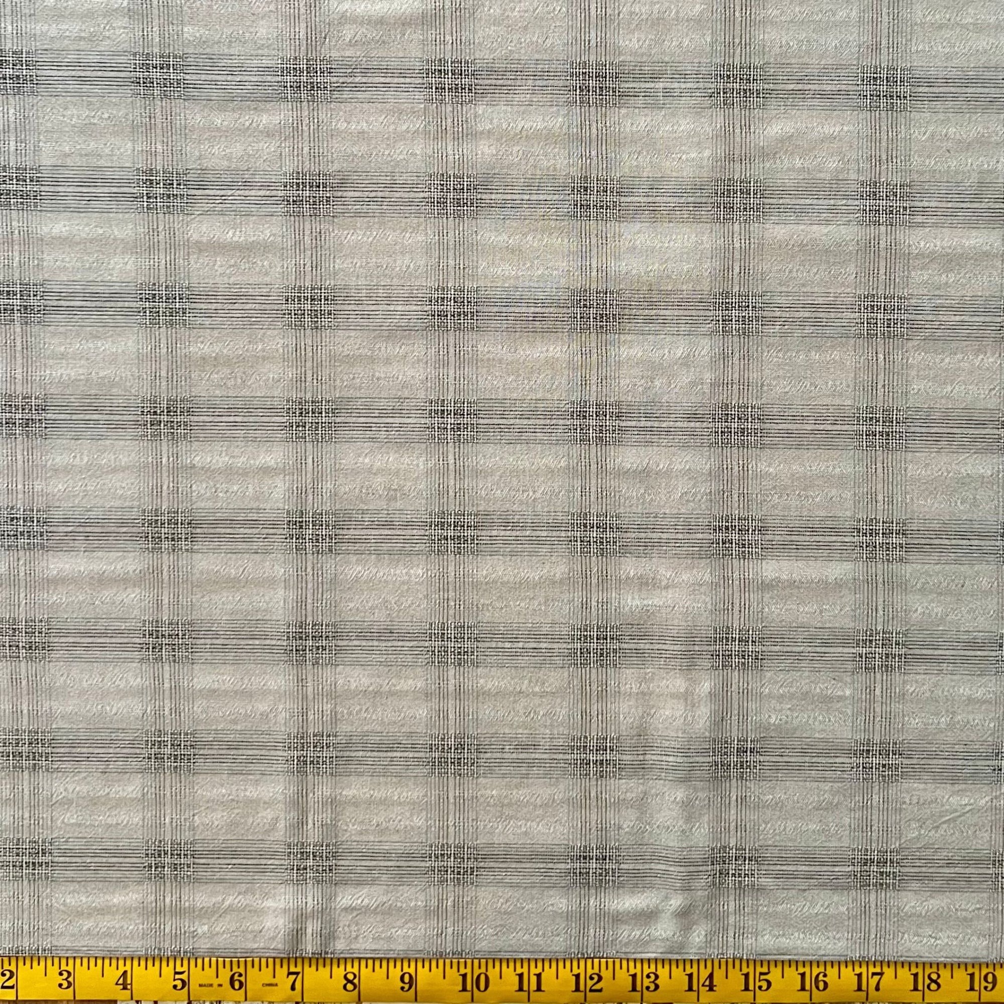 Beige Check - Yarn-Dyed Fabric - $42 Per Metre