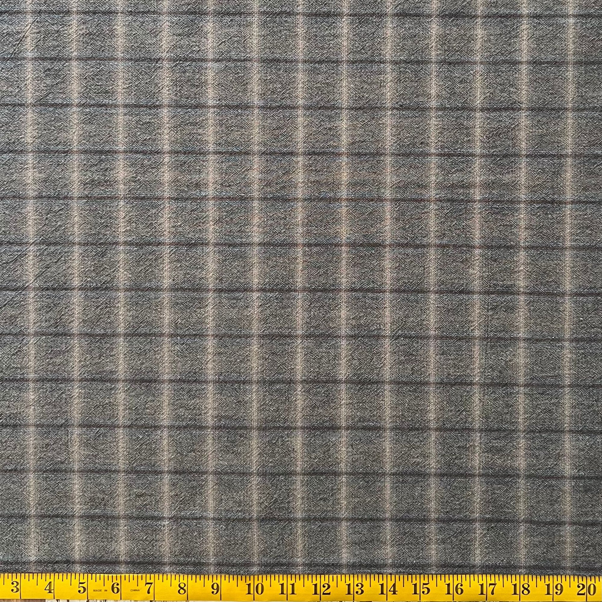 Dark Check - Yarn-Dyed Fabric - $44 Per Metre