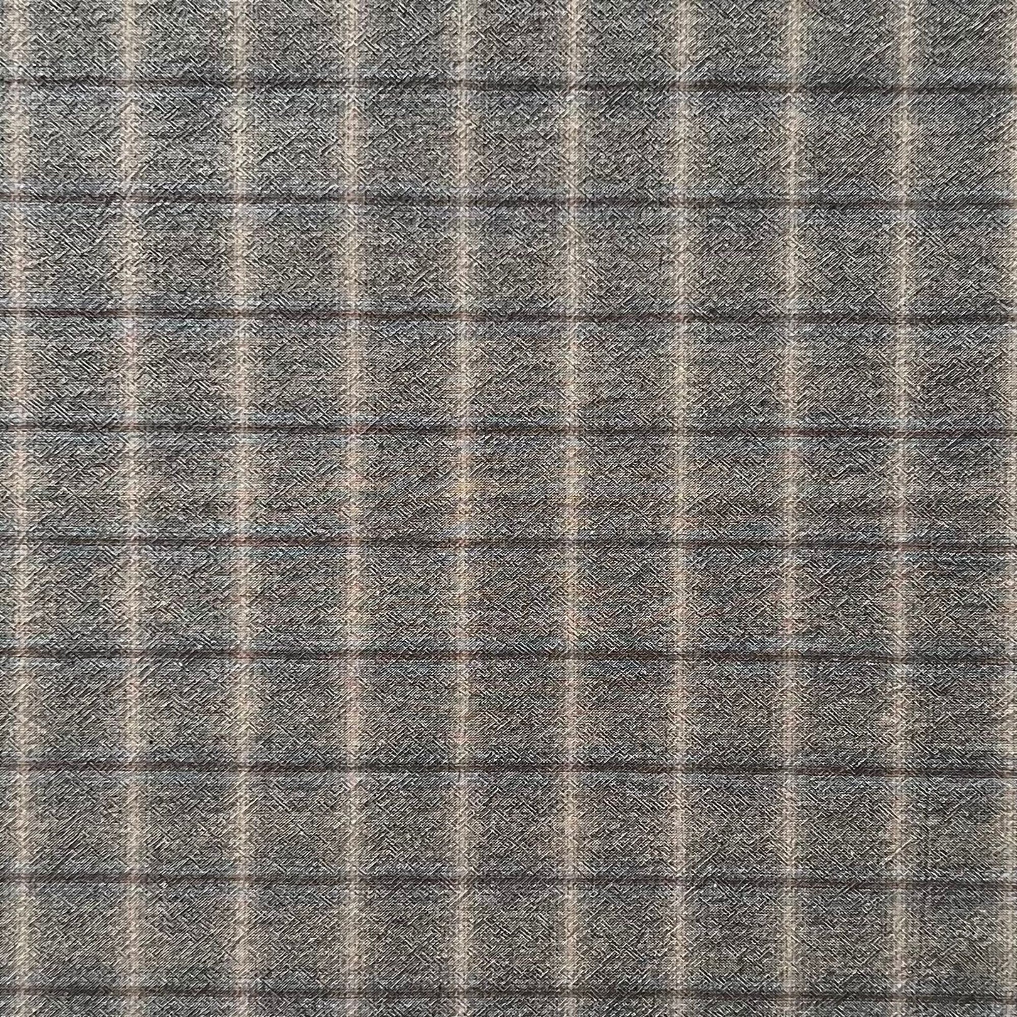 Dark Check - Yarn-Dyed Fabric - $44 Per Metre