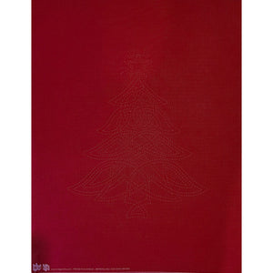 Celtic Christmas Tree  Pre-Printed Sashiko Panel Cherry Red