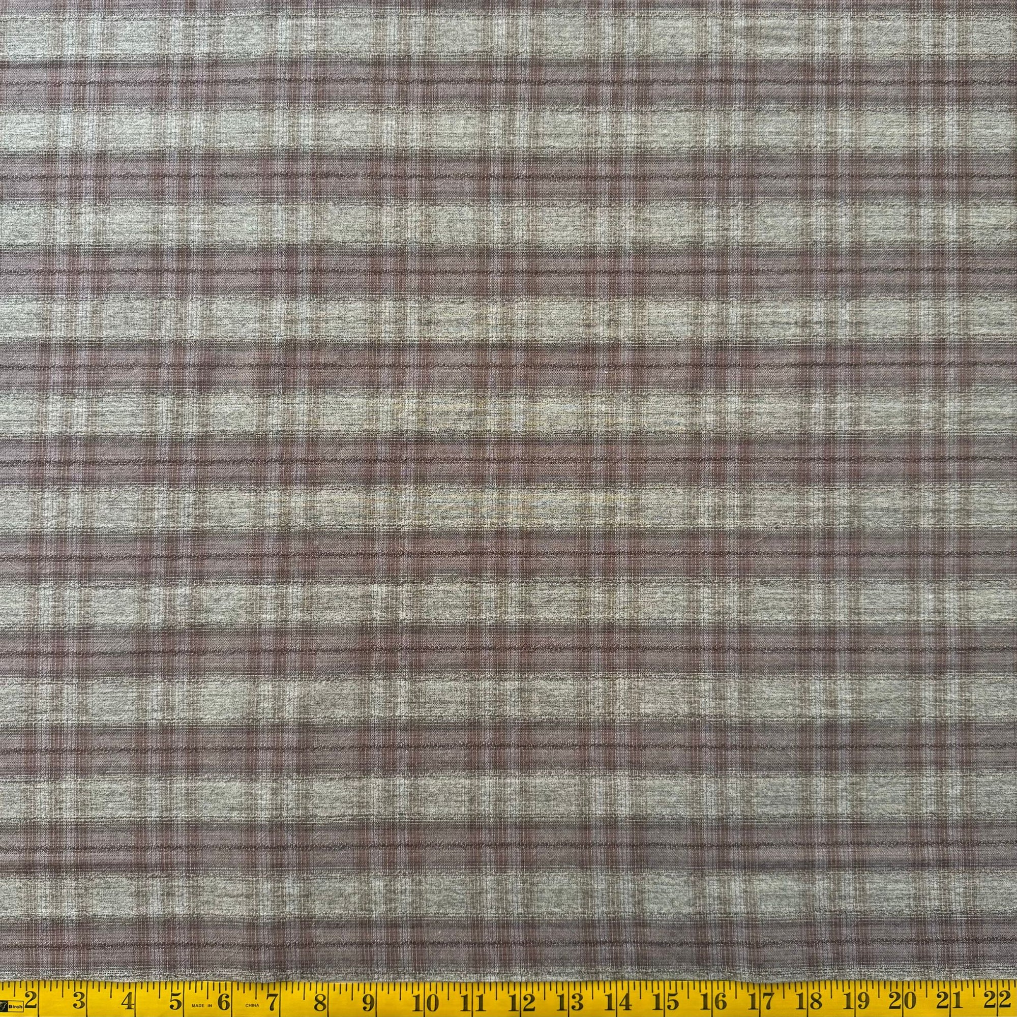 Pink & Brown Plaid - Yarn-Dyed Fabric - $36 Per Metre