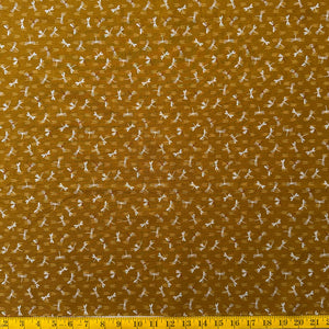 Mustard Dragonfly Frenzy - Cotton Print Fabric - $30 Per Metre