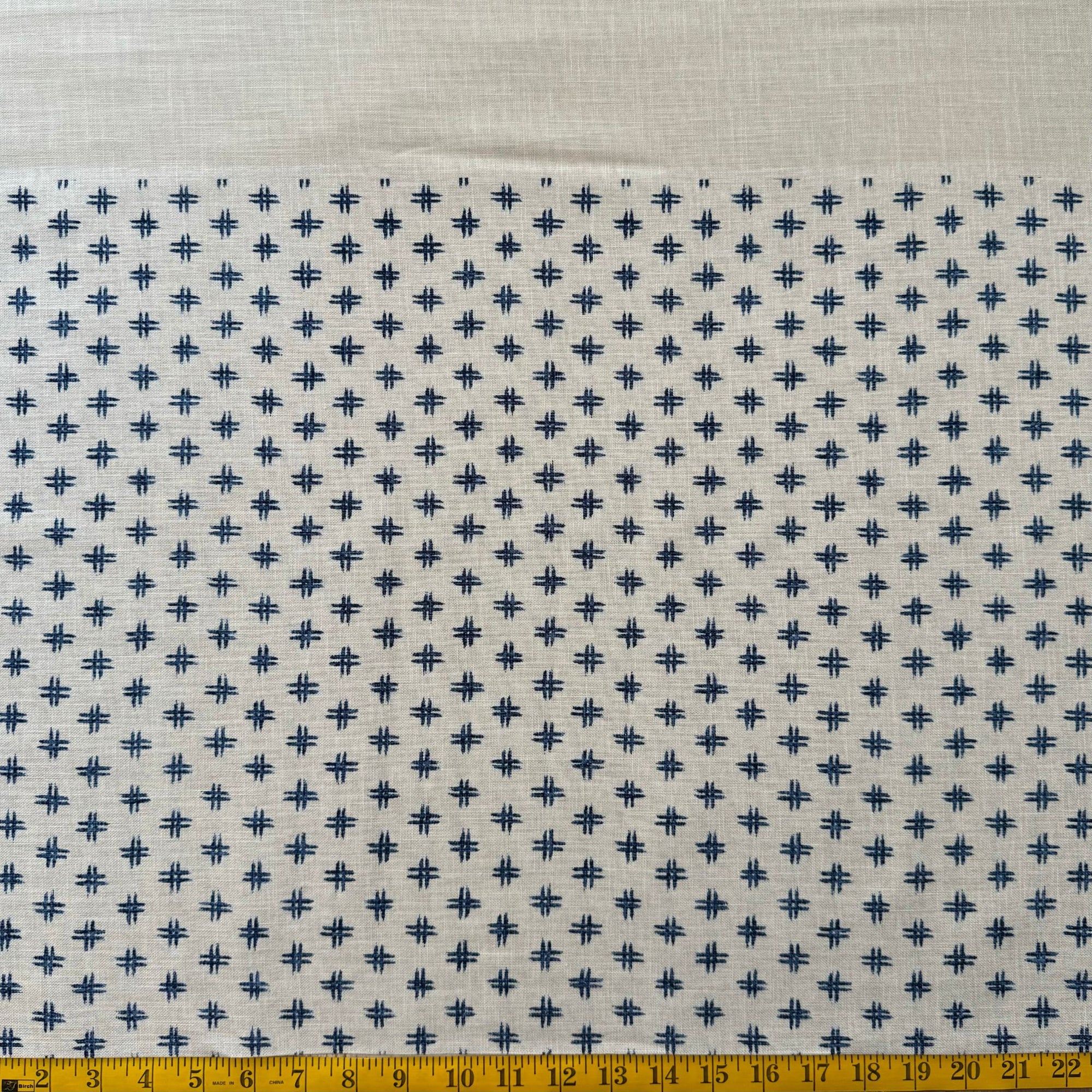 Creamy Cross Hatch - Cotton Print Fabric - $55 Per Metre