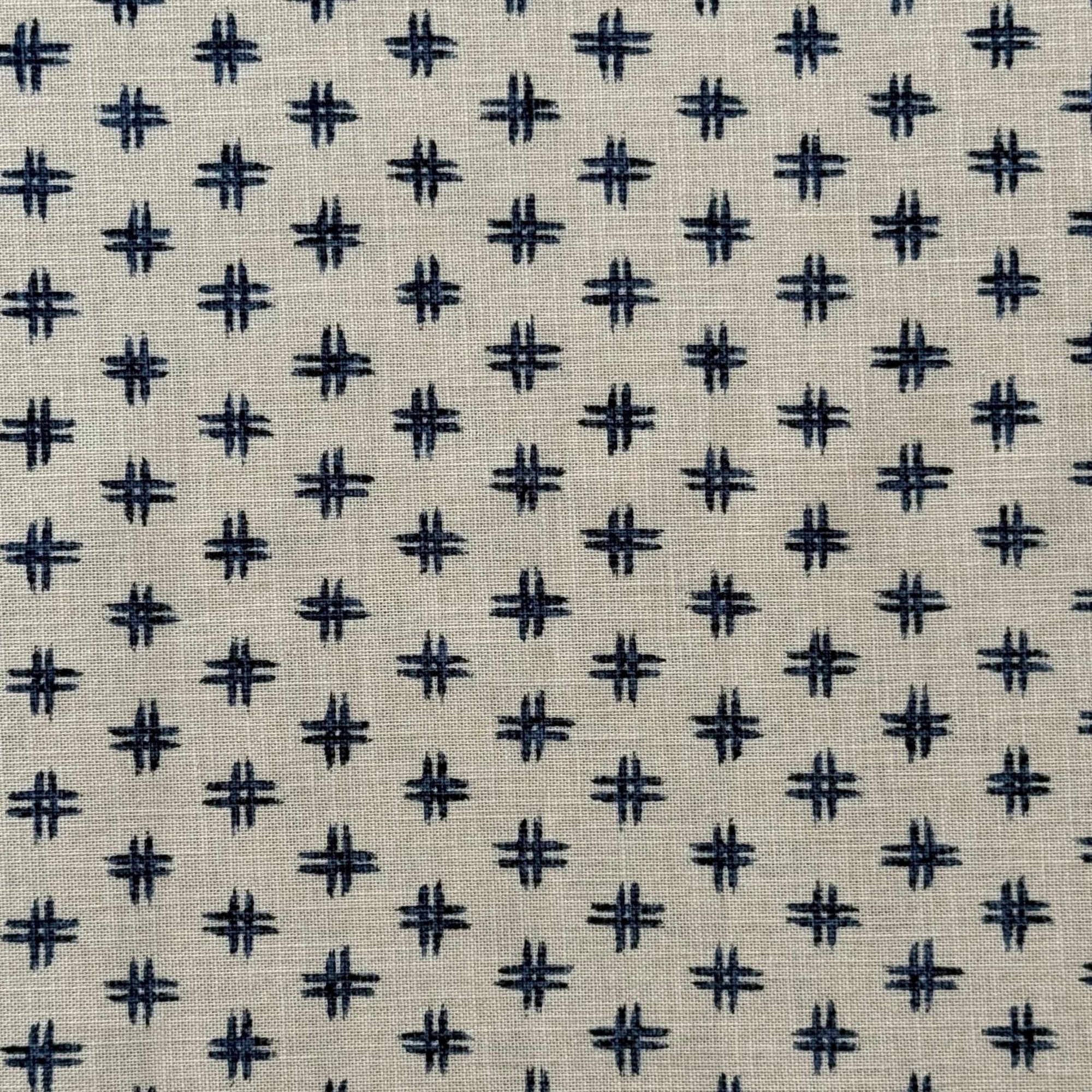 Creamy Cross Hatch - Cotton Print Fabric - $55 Per Metre