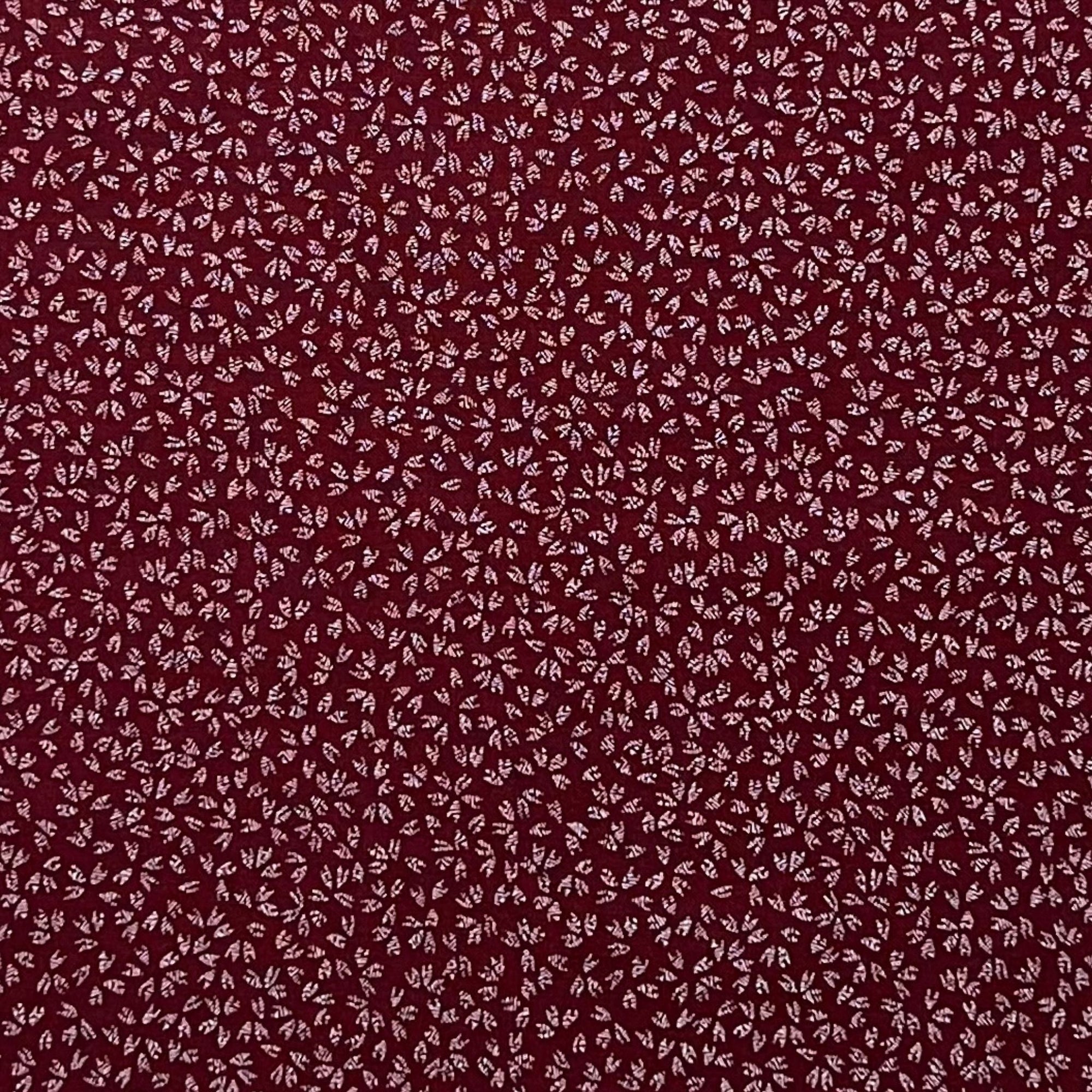 Deep Red Scattered Petals - Cotton Print Fabric - $45 Per Metre