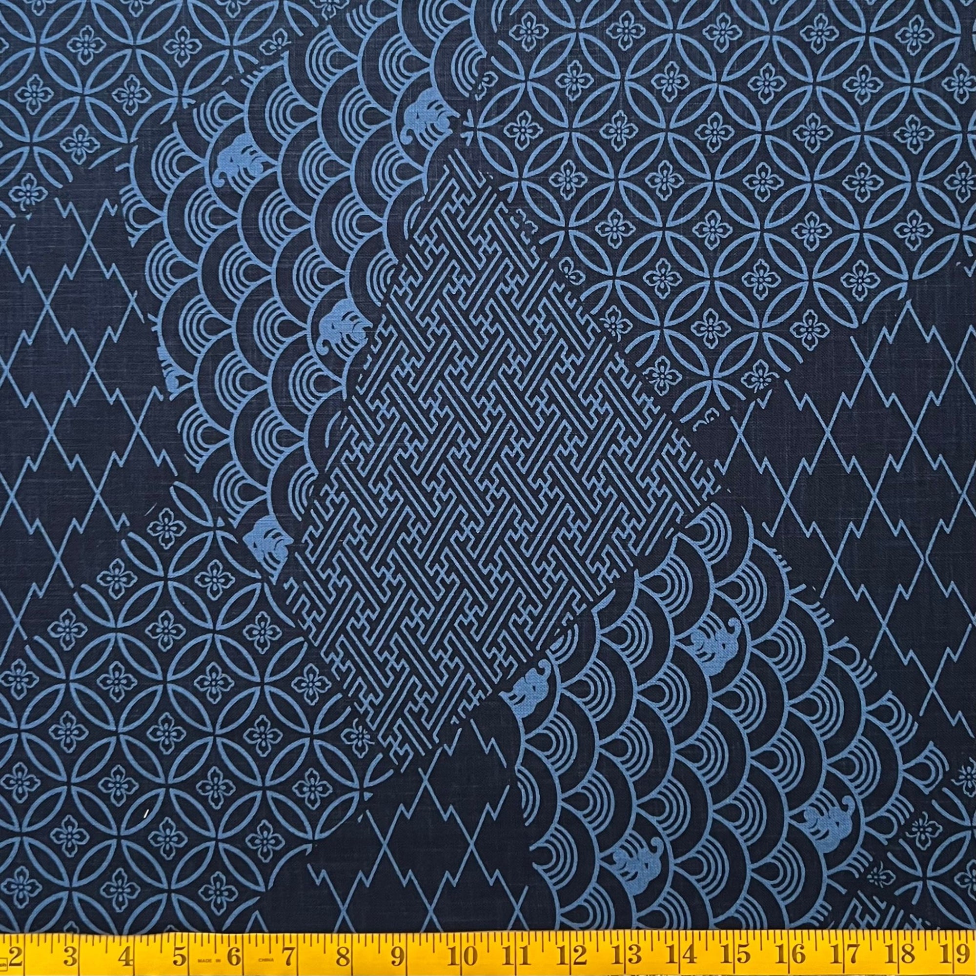 Indigo Dreaming Wagara - Cotton Print Fabric - $55 Per Metre