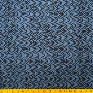 Indigo Dreaming Seigaiha - Cotton Print Fabric - $55 Per Metre