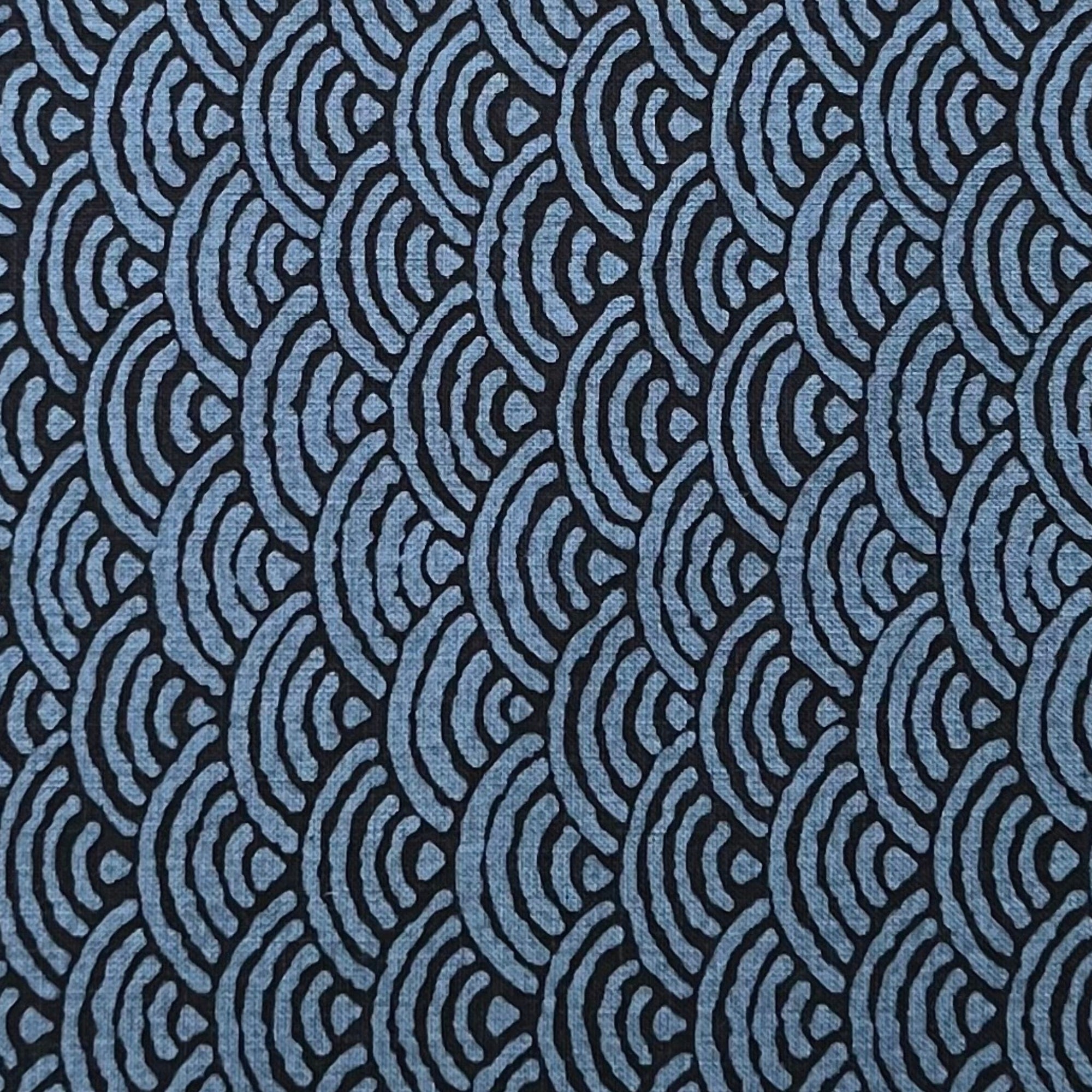 Indigo Dreaming Seigaiha - Cotton Print Fabric - $55 Per Metre