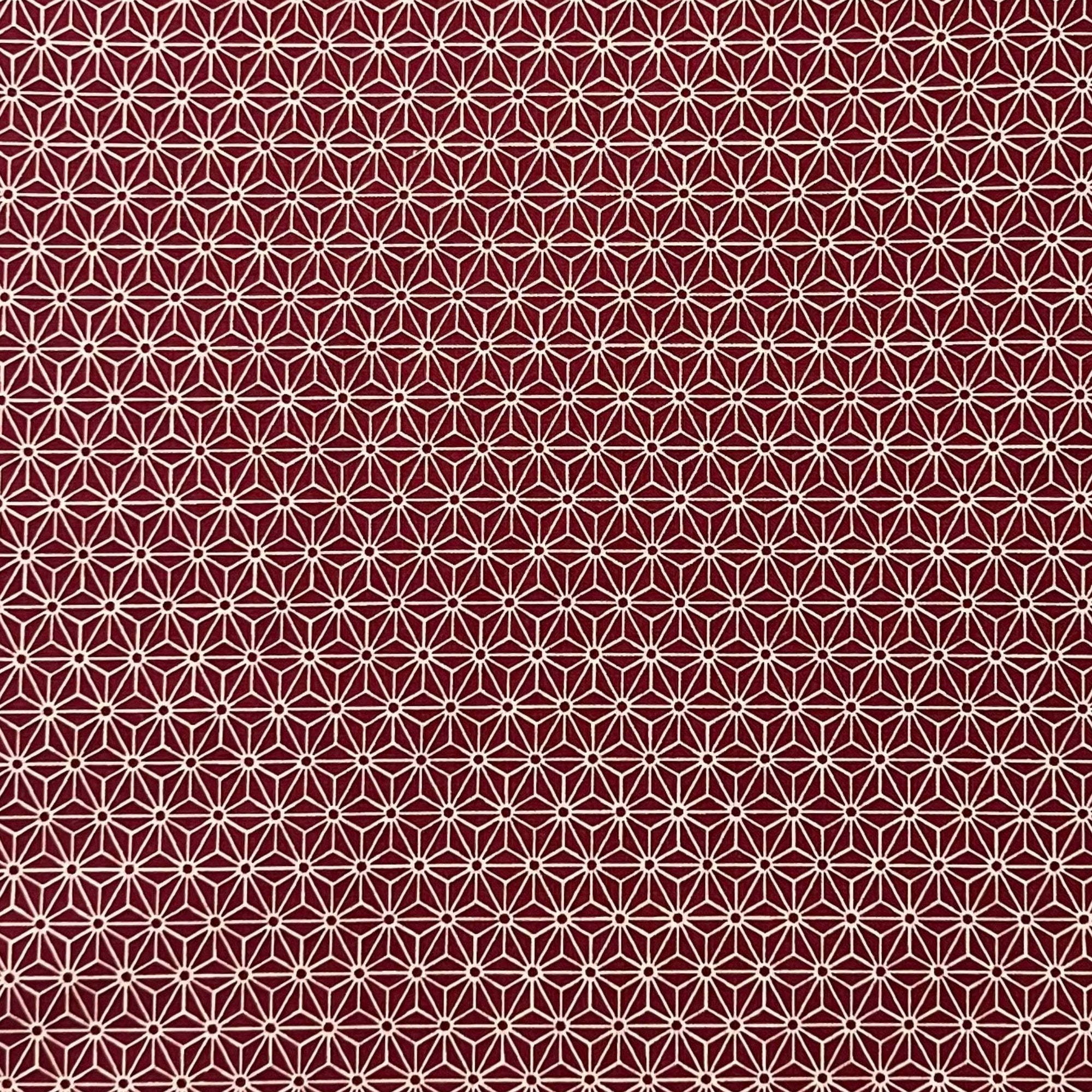 Classic Asanoha Red - Cotton Print Fabric - $30 Per Metre