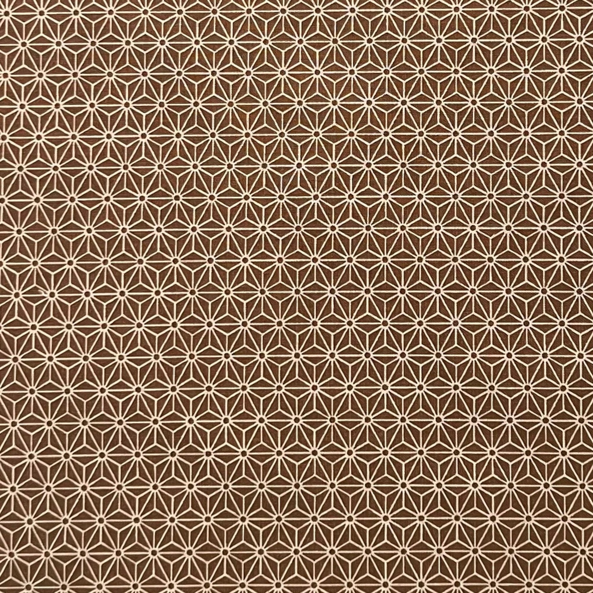 Classic Asanoha Gold - Cotton Print Fabric - $30 Per Metre