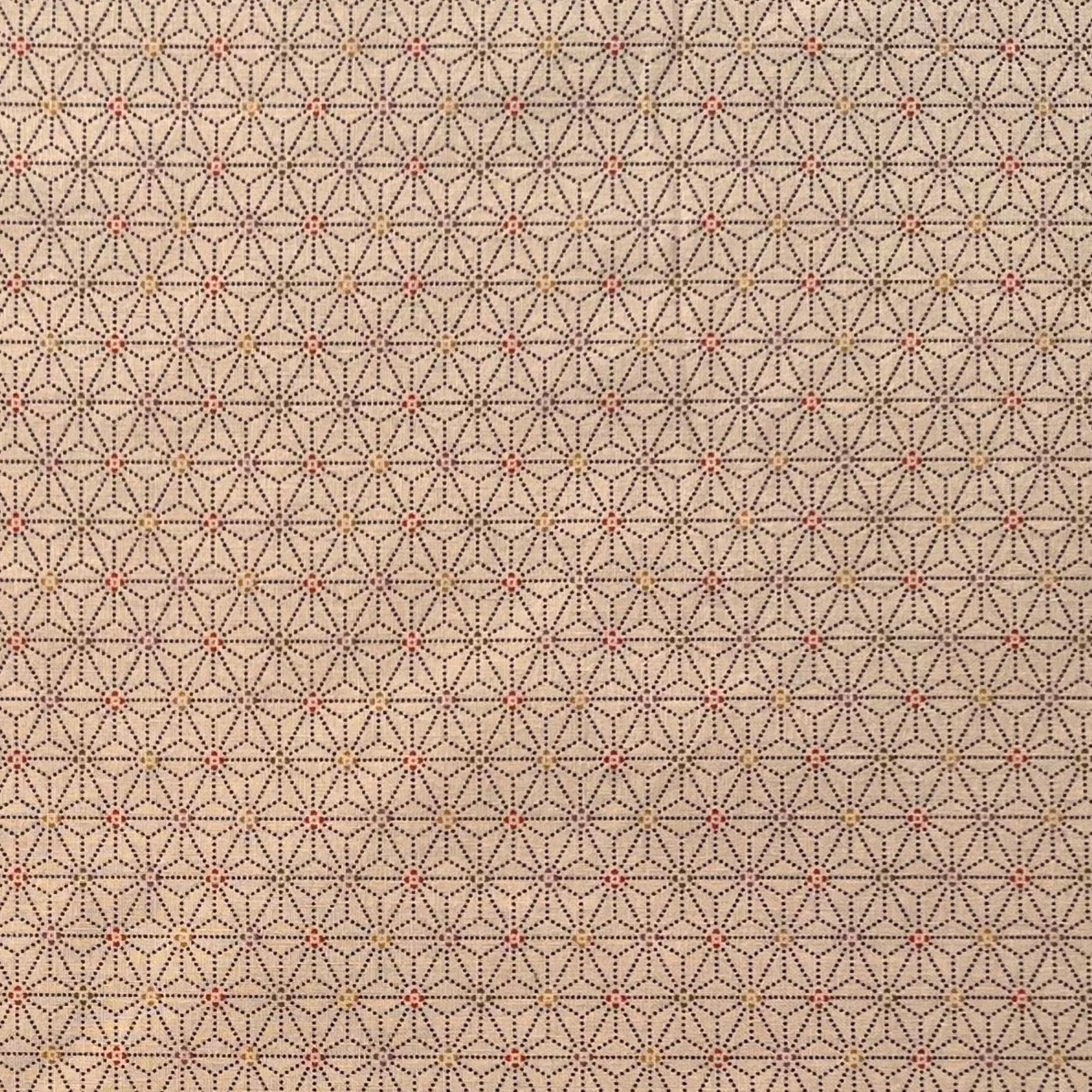 Spotted Asanoha Cream - Cotton Print Fabric - $30 Per Metre