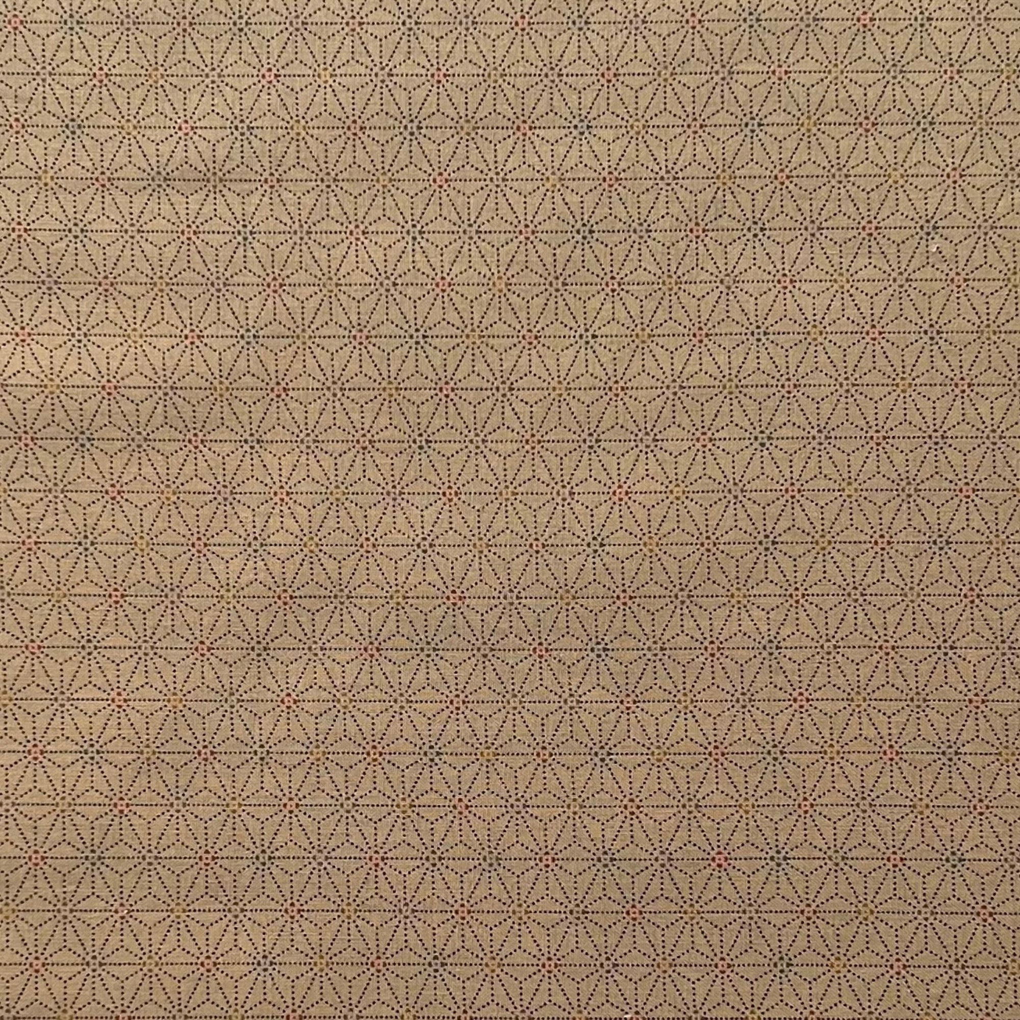 Spotted Asanoha Caramel - Cotton Print Fabric - $30 Per Metre