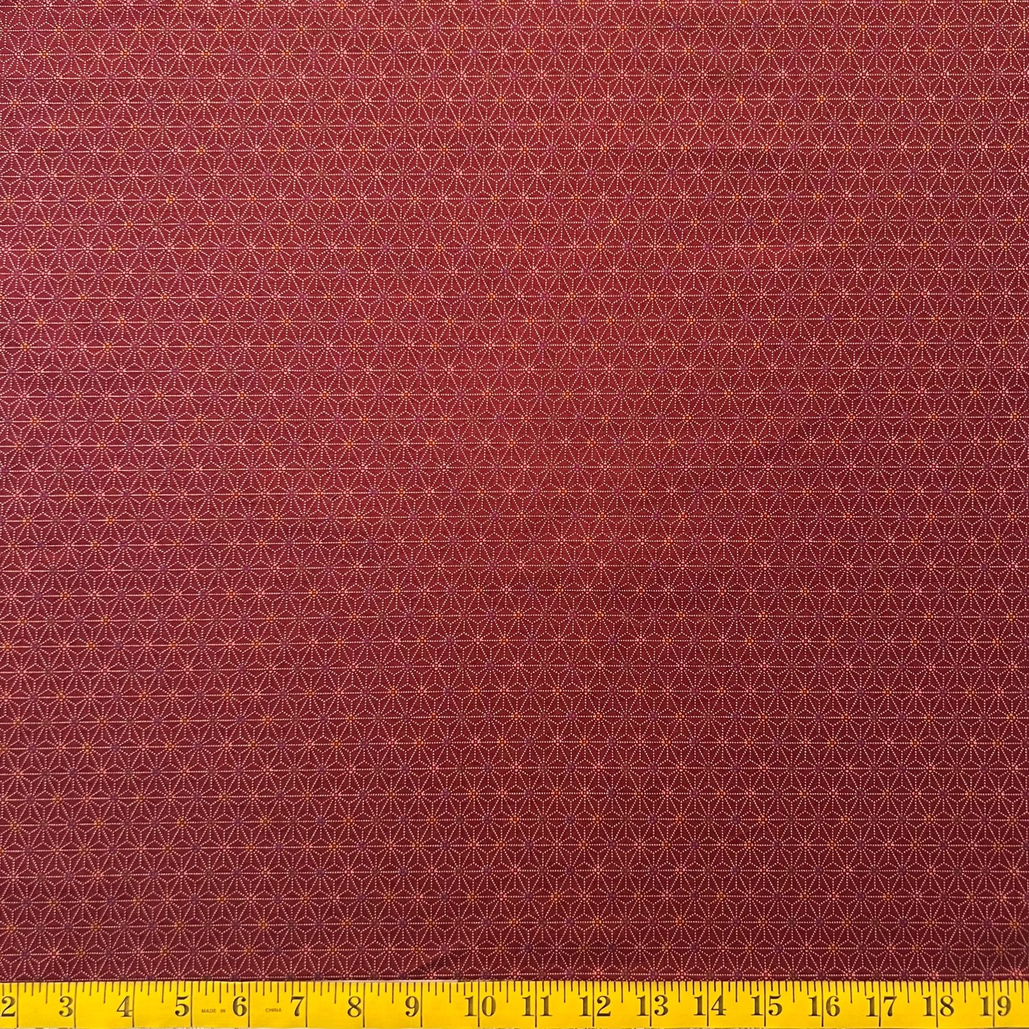 Spotted Asanoha Red - Cotton Print Fabric - $30 Per Metre