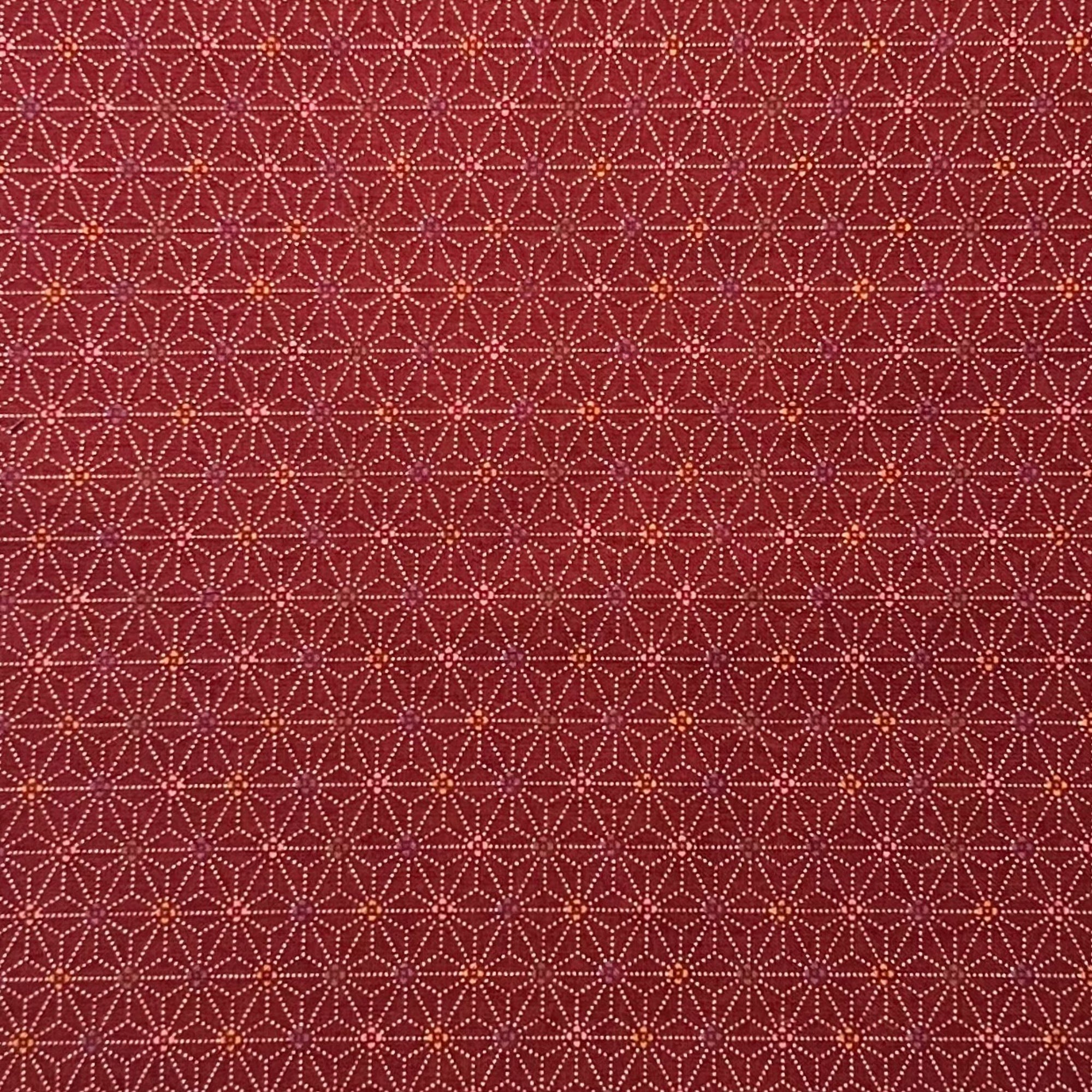 Spotted Asanoha Red - Cotton Print Fabric - $30 Per Metre