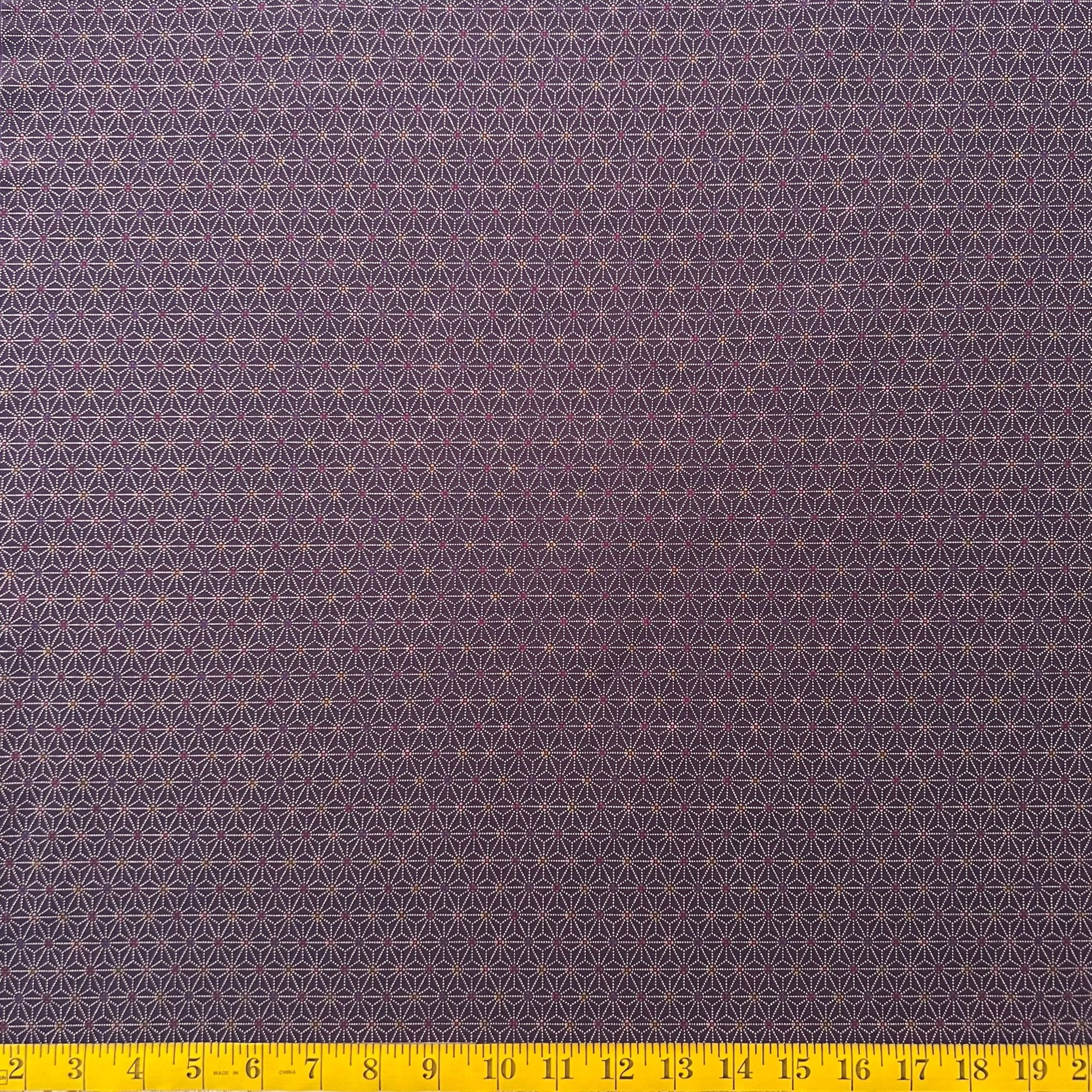 Spotted Asanoha Purple - Cotton Print Fabric - $30 Per Metre