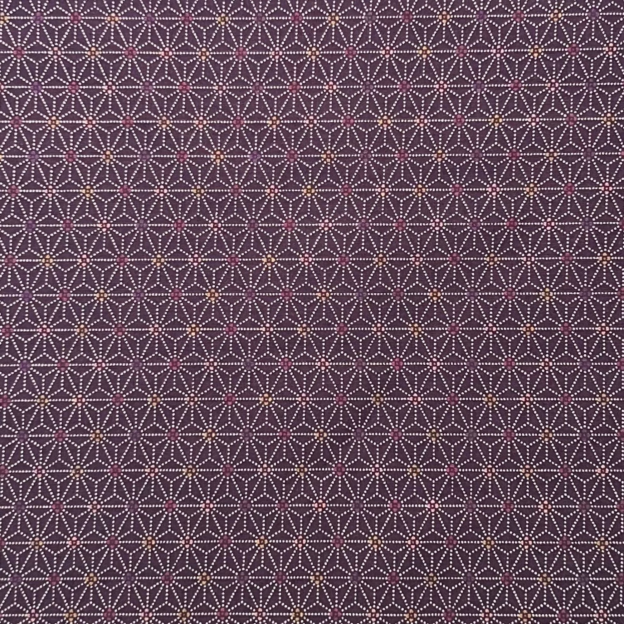 Spotted Asanoha Purple - Cotton Print Fabric - $30 Per Metre