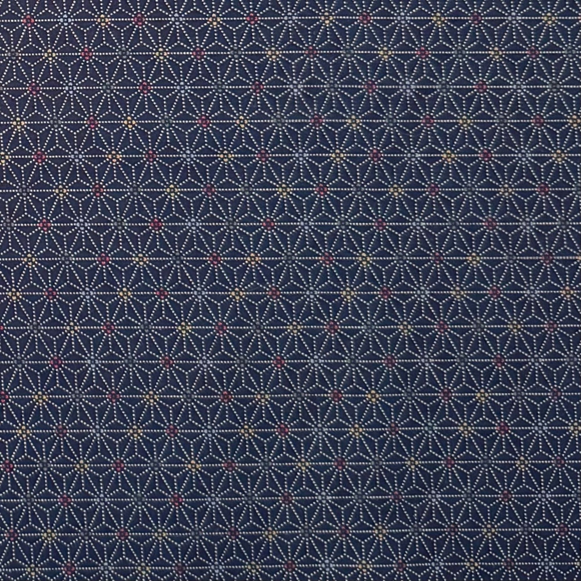 Spotted Asanoha Indigo - Cotton Print Fabric - $30 Per Metre